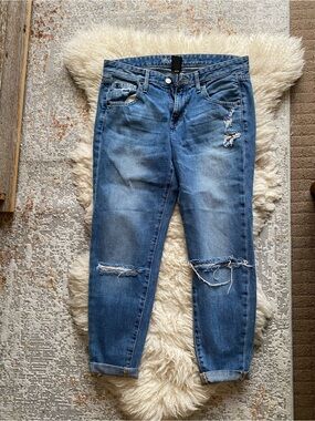 Mossimo Distressed Women's Blue Denim Jeans